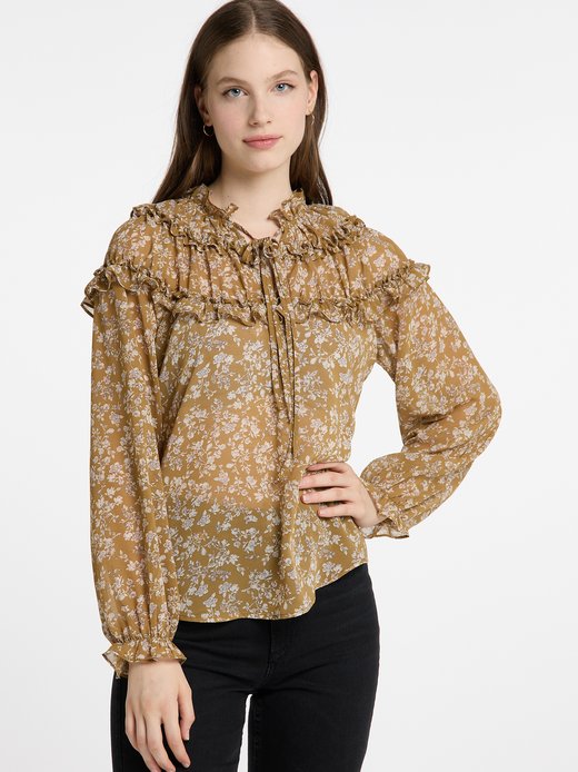 Damen Rüschenbluse