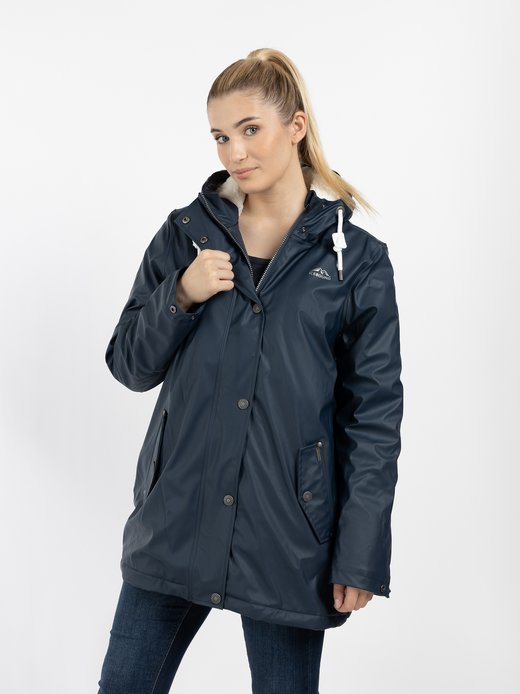 Damen Regenjacke mit Teddyfutter