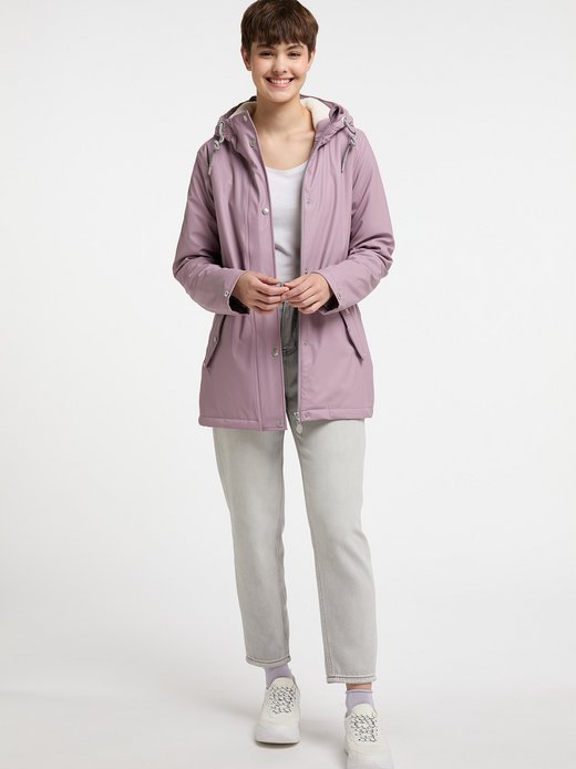 Damen Regenjacke mit Webpelzfutter