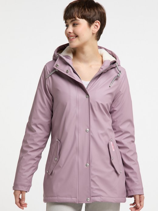 Damen Regenjacke mit Webpelzfutter
