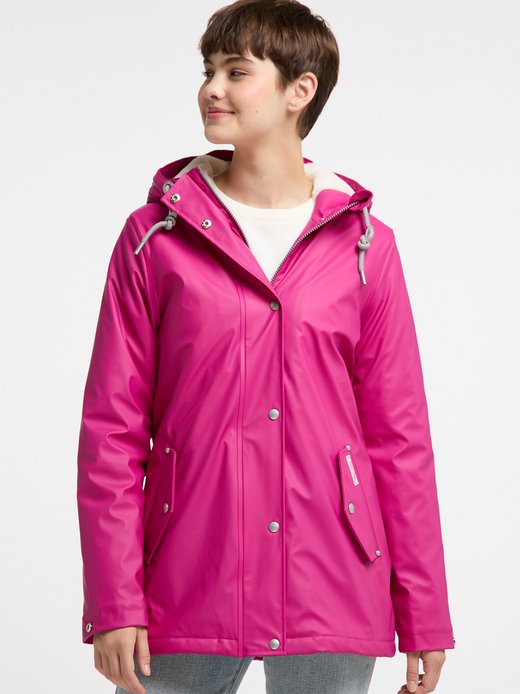 Damen Regenjacke mit Webpelzfutter