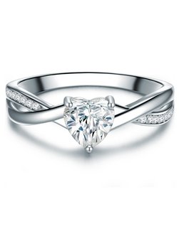 Artikelbild Damen Ring - Herz von Trilani in silber uni