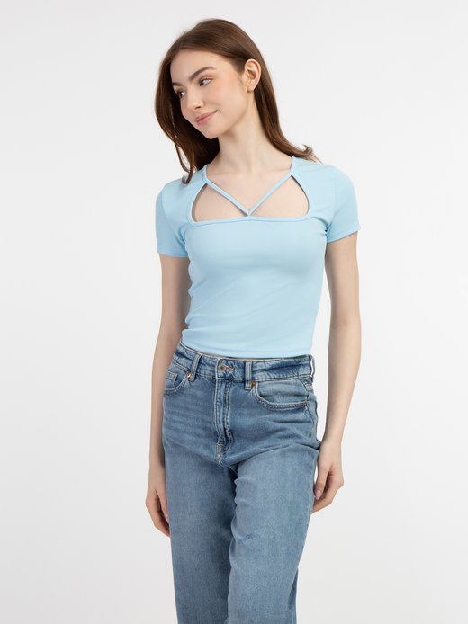 Damen Rippstrick T-Shirt