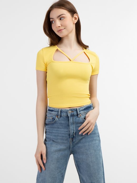 Damen Rippstrick T-Shirt