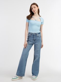 Damen Rippstrick T-Shirt