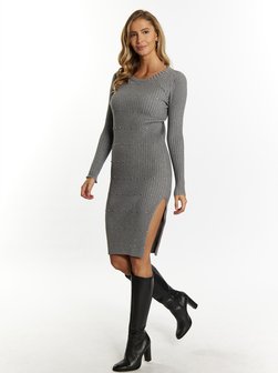 Damen Rippstrickkleid mit Strasssteinen