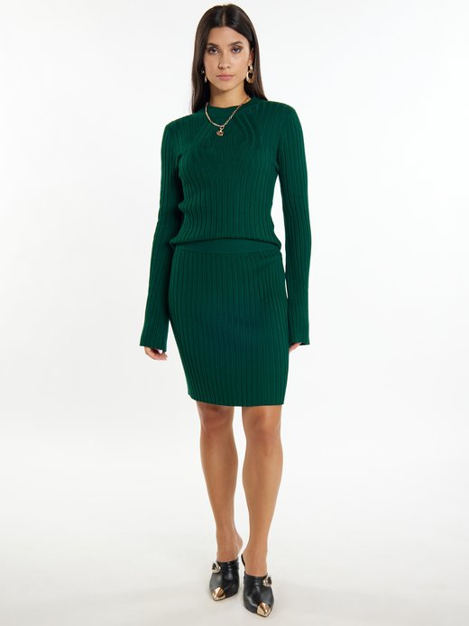 Damen Rock in Rippstrick-Optik