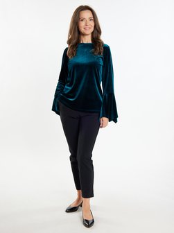 Artikelbild Damen Samtshirt von Usha in blau uni