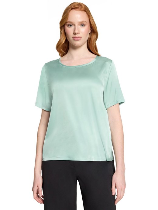 Damen Satin-Blusenshirt