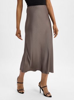 Artikelbild Damen Satin-Maxirock - Vicky von Neo Noir in grau uni