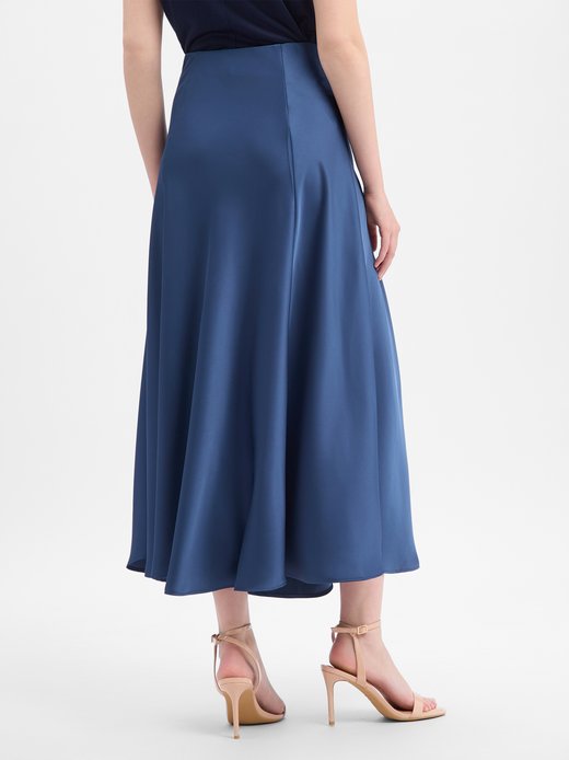 Damen Satin-Maxirock