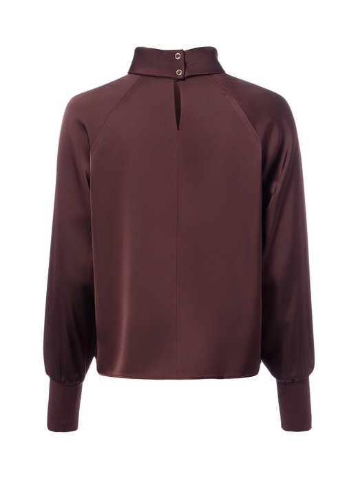 Damen Satin-Schluppenbluse
