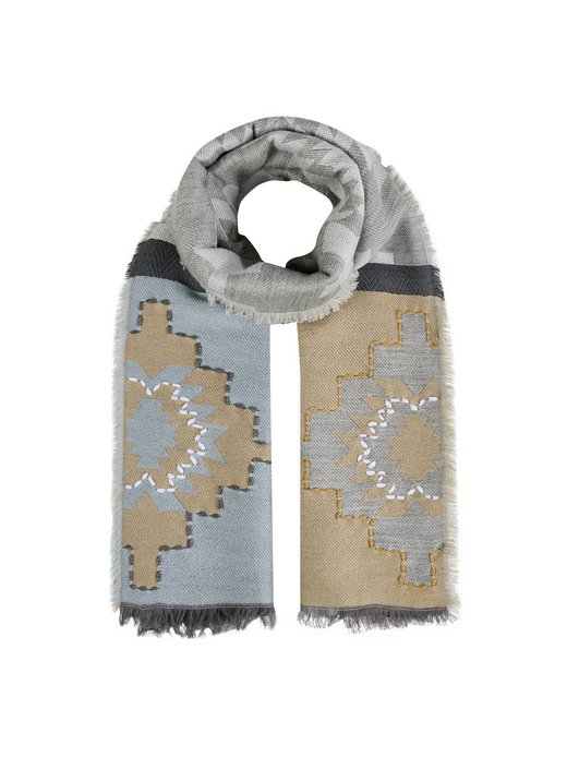 Damen Schal - Handbestickter Jacquard-Schal
