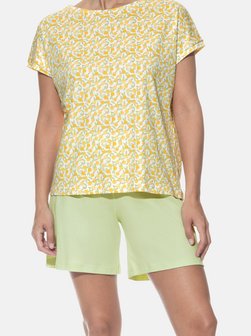 Artikelbild Damen Schlafanzug - Lemon Dots von Mey in grün gemustert