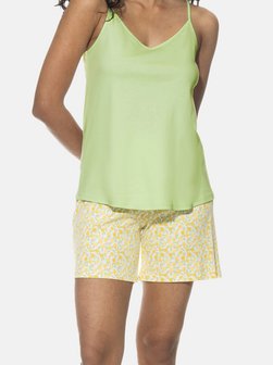 Artikelbild Damen Schlafanzug - Lemon Dots von Mey in grün gemustert