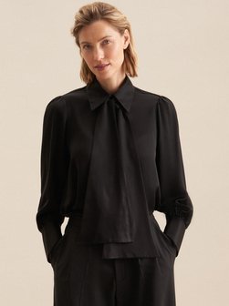 Damen Schluppenbluse - Uni