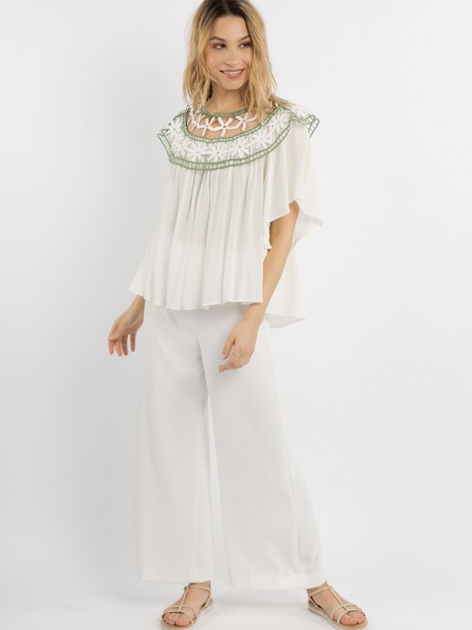 Damen Shirt mit Blumenspitze