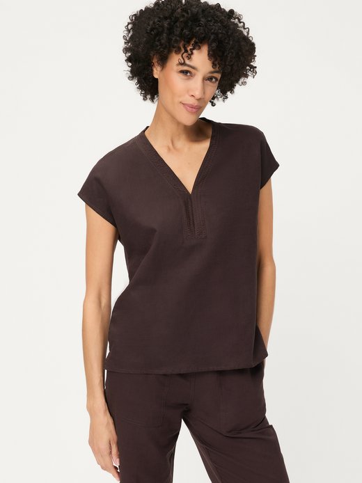 Damen Shirt mit Leinen-Anteil