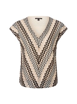 Artikelbild Damen Shirt von comma in beige weiß gemustert