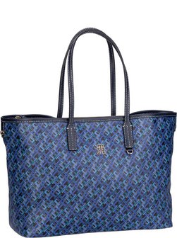 Artikelbild Damen Shopper - TH Monoplay Leather Tote SP24 von Tommy Hilfiger in blau uni