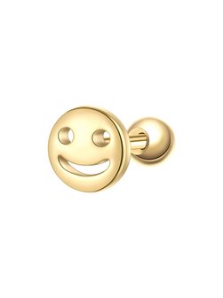 Artikelbild Damen Silberpiercing -Lucky Face von Glanzstücke München in gold uni