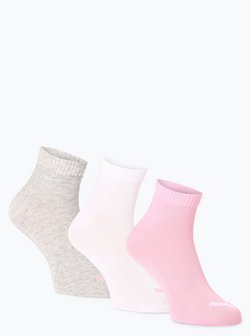 Artikelbild Damen Sneakersocken im 3er-Pack von Puma in rosa weiß uni