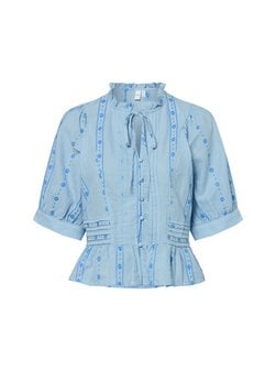 Artikelbild Damen Sommerbluse - YASCina von Y.A.S in hellblau blau gemustert