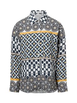 Artikelbild Damen Sommerbluse aus Leinen von Marc O'Polo in marine mehrfarbig gemustert