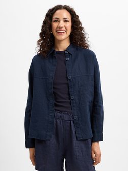 Artikelbild Damen Sommerbluse aus Leinen von Marie Lund in marine uni