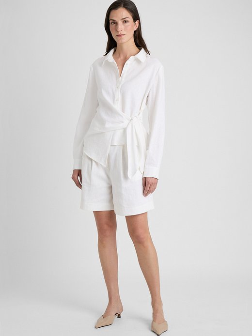 Damen Sommerbluse mit Leinen-Anteil