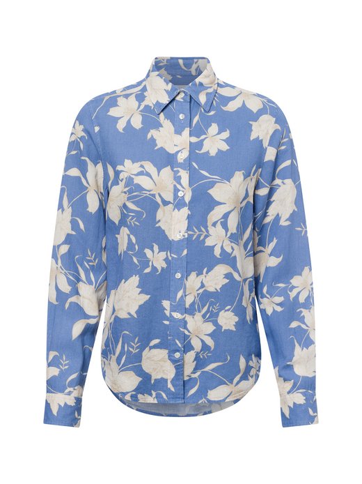 Damen Sommerbluse mit Leinen-Anteil