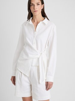 Damen Sommerbluse mit Leinen-Anteil