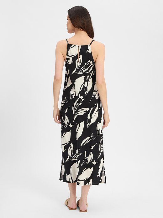 Damen Sommerkleid mit Leinen-Anteil - Qualeza floral