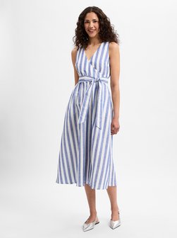 Artikelbild Damen Sommerkleid mit Leinen-Anteil von Ambiance in blau weiß gestreift