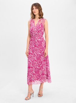 Artikelbild Damen Sommerkleid von Cartoon in himbeer weiß gemustert