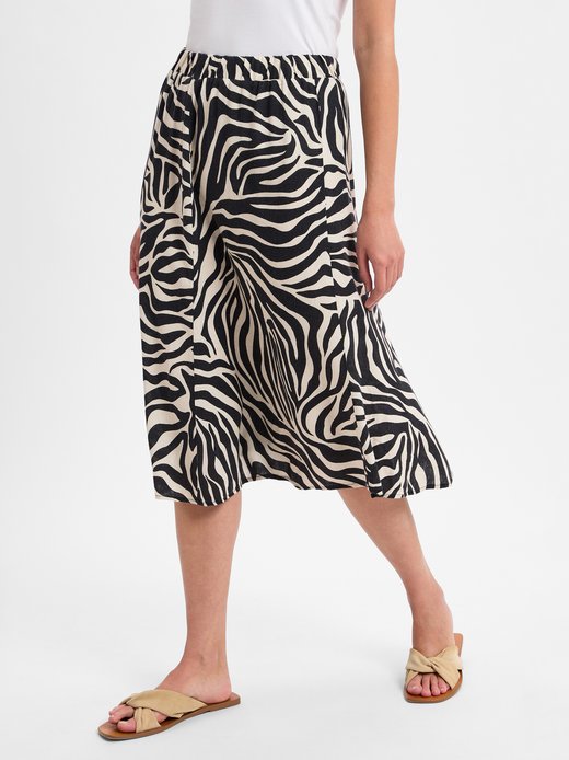 Damen Sommerrock mit Leinen-Anteil