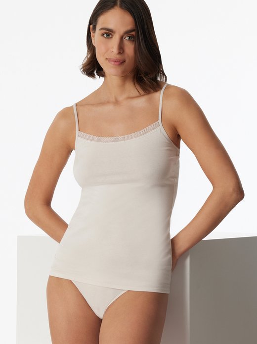 Damen Spaghettitop  -  Cotton Lace