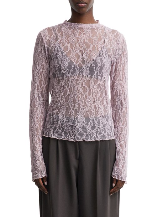 Damen Spitzen-Langarmshirt