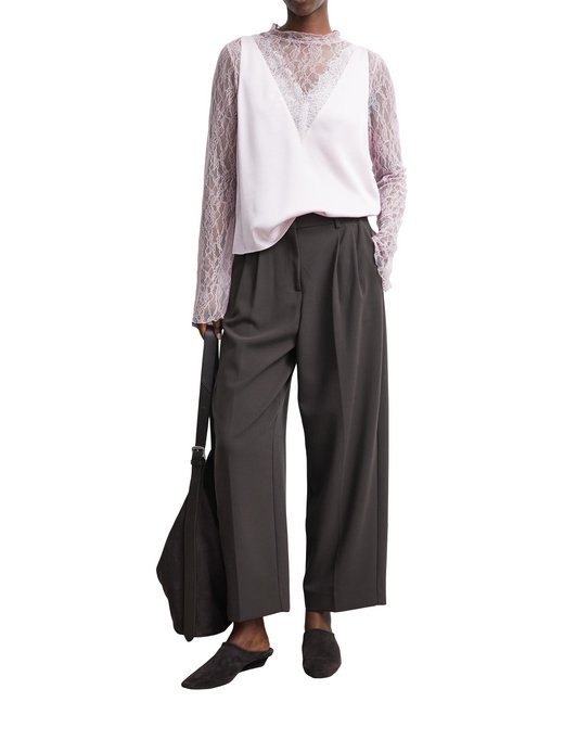 Damen Spitzen-Langarmshirt