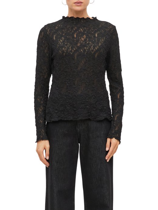 Damen Spitzen-Langarmshirt