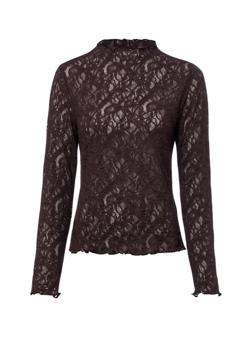 Damen Spitzen-Langarmshirt