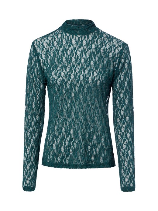 Damen Spitzen-Langarmshirt