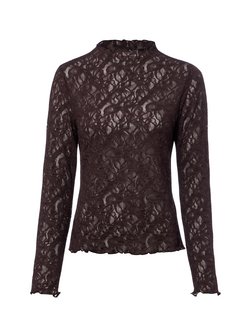 Damen Spitzen-Langarmshirt