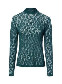 Damen Spitzen-Langarmshirt