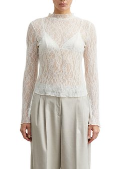Damen Spitzen-Langarmshirt