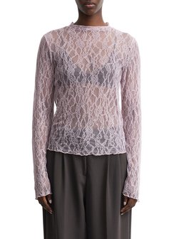 Damen Spitzen-Langarmshirt