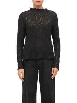 Damen Spitzen-Langarmshirt