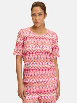 Artikelbild Damen Spitzenshirt von Betty Barclay in rot mehrfarbig gestreift