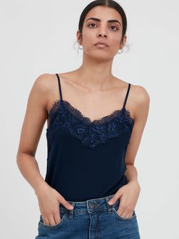 Artikelbild Damen Spitzentop - IHLIKE von Ichi in blau uni