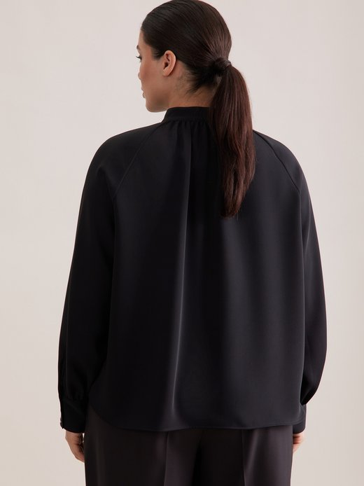 Damen Stehkragenbluse - Curvy - Uni